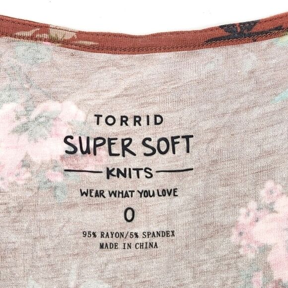 Torrid Burnt Orange Floral Super Soft Midi Dress Womens Plus Size 0X Sleeveless - Picture 8 of 9